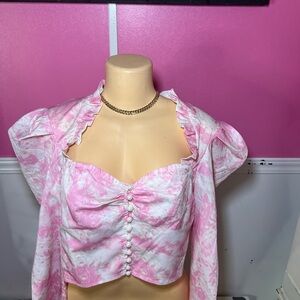 Pink Floral Women's Top